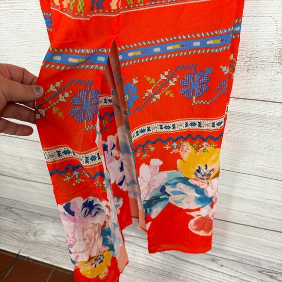 Jealous Tomato Women's Red Floral Summer Off The Shoulder Maxi Dress Size Small - Picture 6 of 8